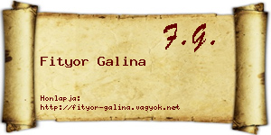 Fityor Galina névjegykártya